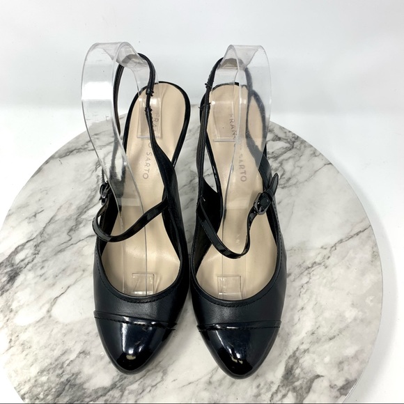 Franco Sarto Dazzle Mary Jane Slingback Cap Toe Pumps 9 Retro Pinup Academia - Picture 5 of 13